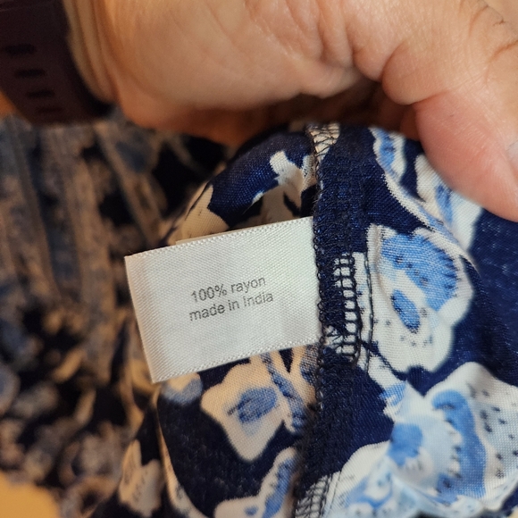 Lane Bryant Blue Floral Babydoll Boho Short Sleeve Blouse Top Size 26 - Picture 6 of 10